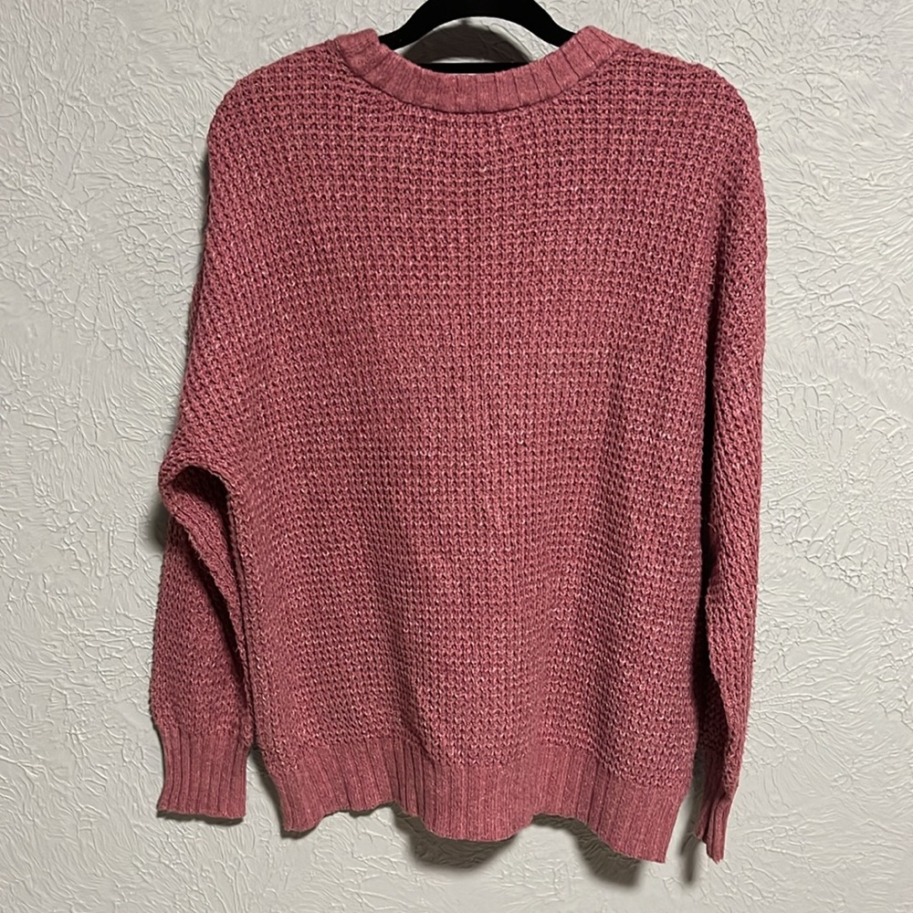 American Eagle Outfitters Waffle Knit Crew Sweater XS Oversized - Picture 6 of 7